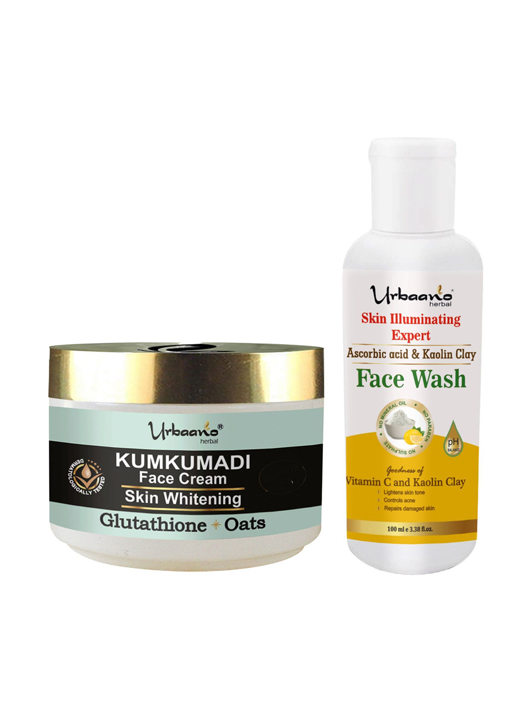 

Urbaano Herbal Set Of 2 Face Cream & Vitamin C Face Wash, Grey
