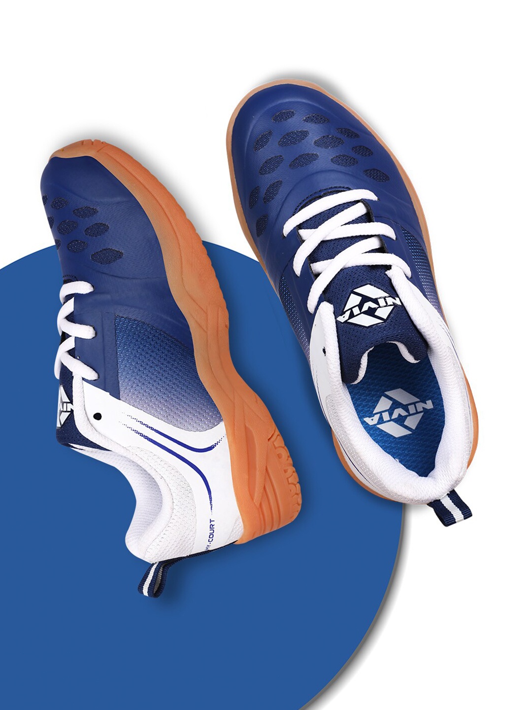 

NIVIA Kids Hy-Court 2.0 Badminton Shoes, Navy blue
