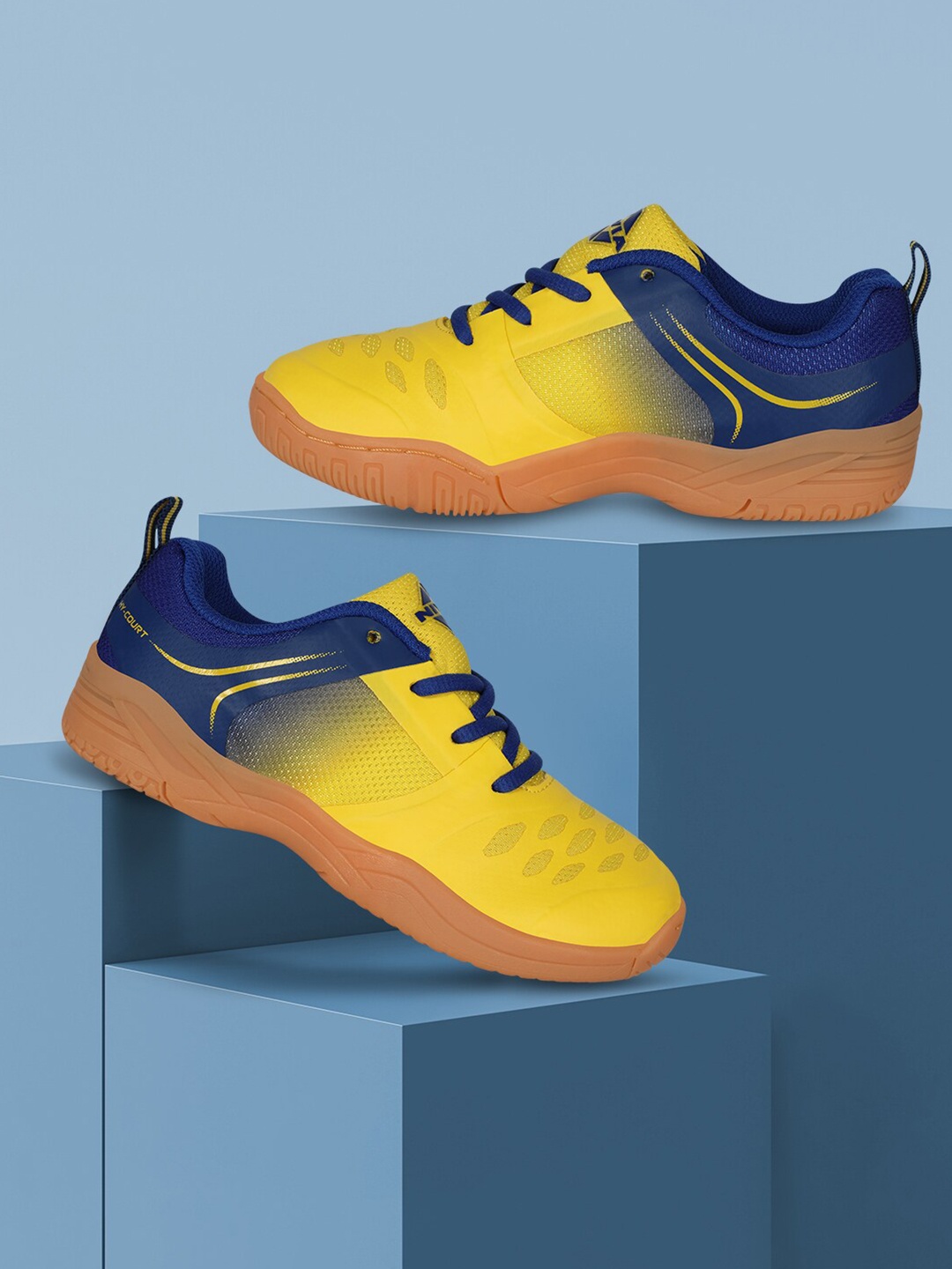 

NIVIA Kids Hy-Court 2.0 Badminton Shoes, Yellow
