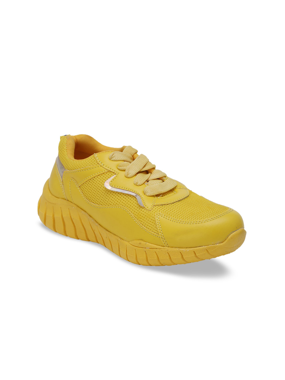 

AROOM Women Woven Design Sneakers, Yellow
