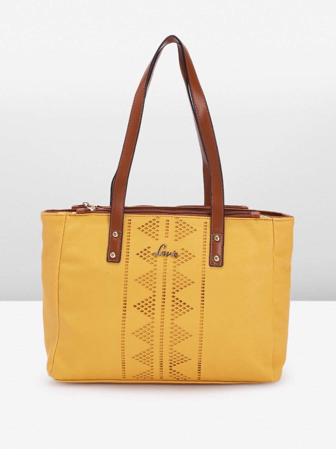 

Lavie Oliga LG Textured Shoulder Bag with Cut Work, Yellow