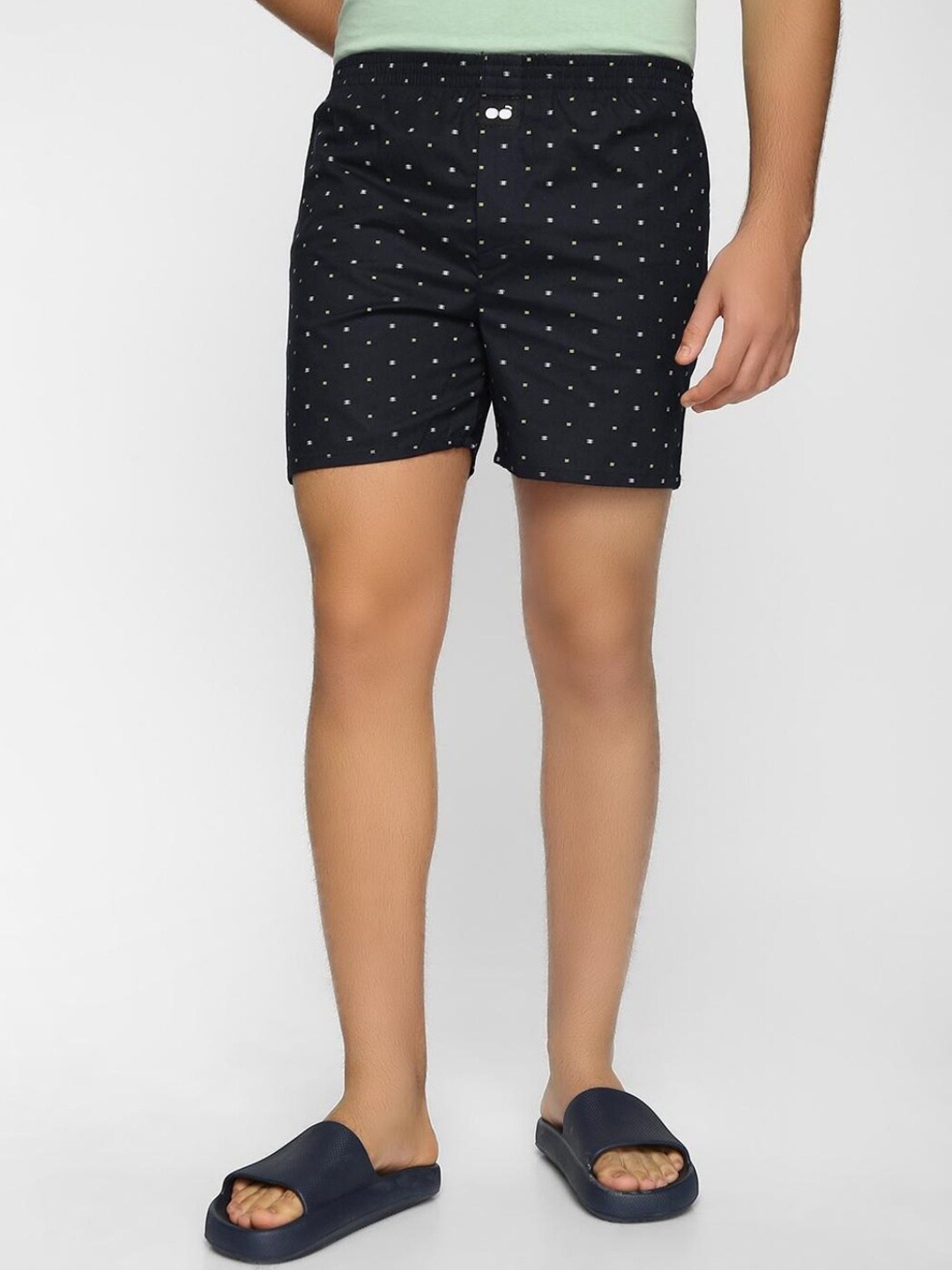 

Bewakoof Men Black Printed Cotton Boxer