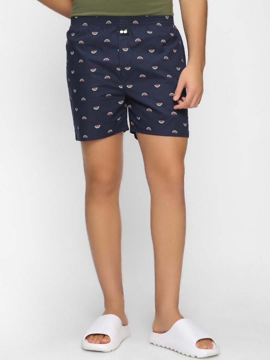 

Bewakoof Men Blue Printed Cotton Boxers