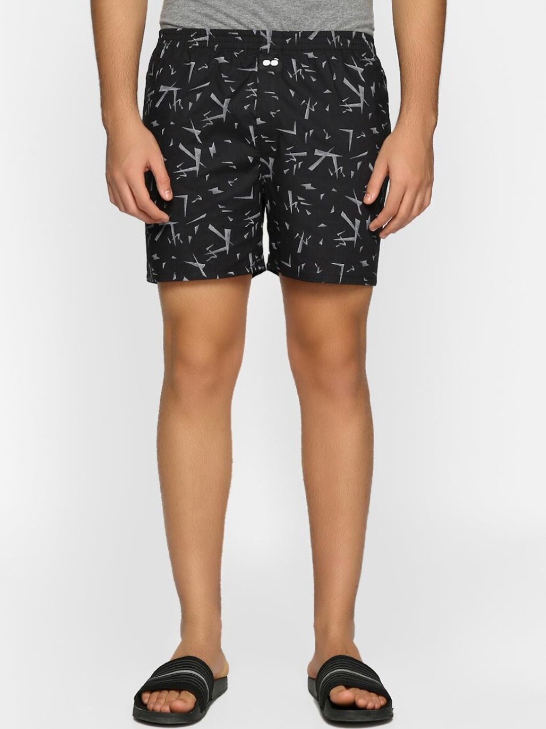 

Bewakoof Men Black Printed Cotton Boxers