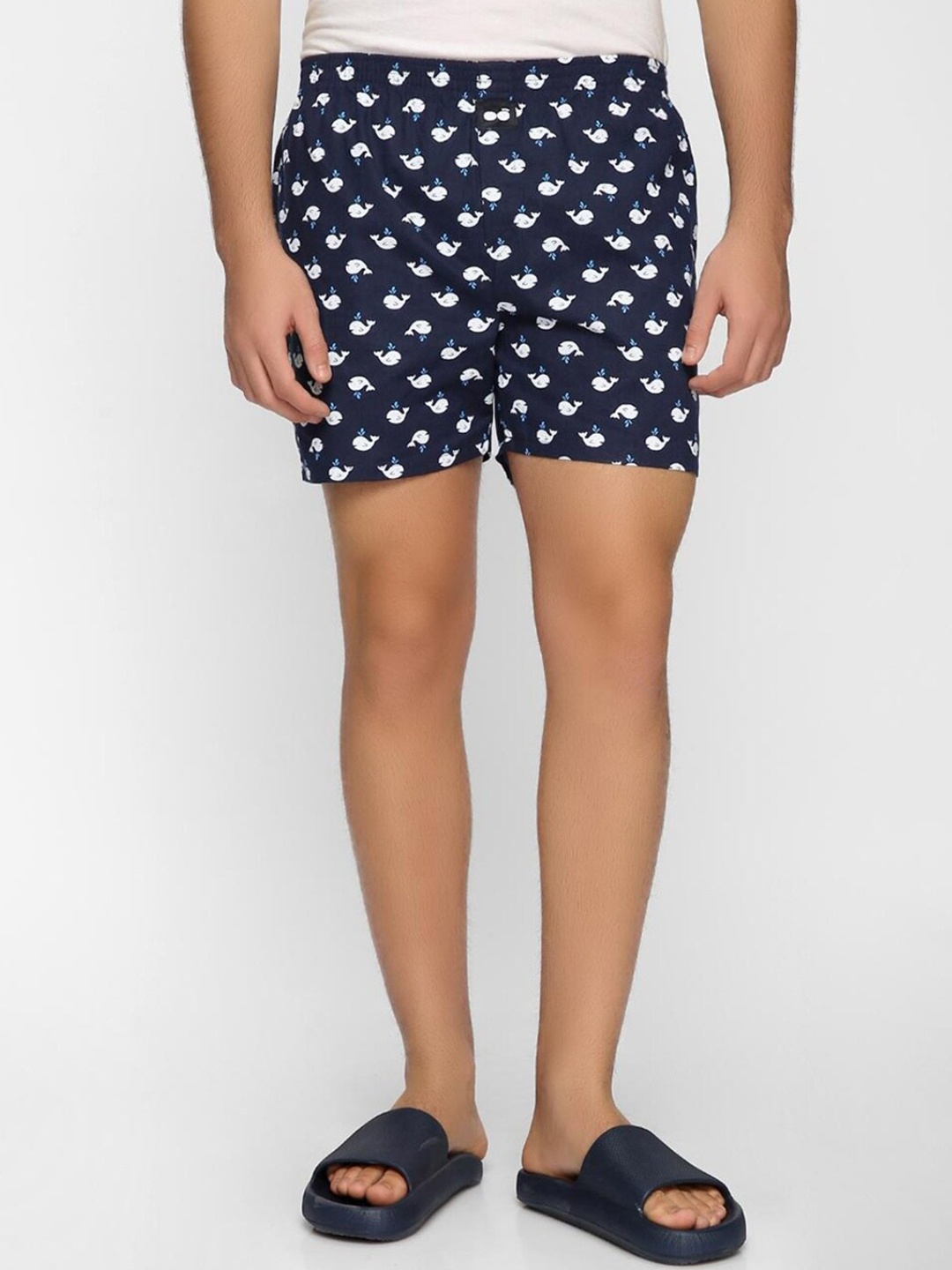 

Bewakoof Men Blue All Over Printed Boxers, Navy blue