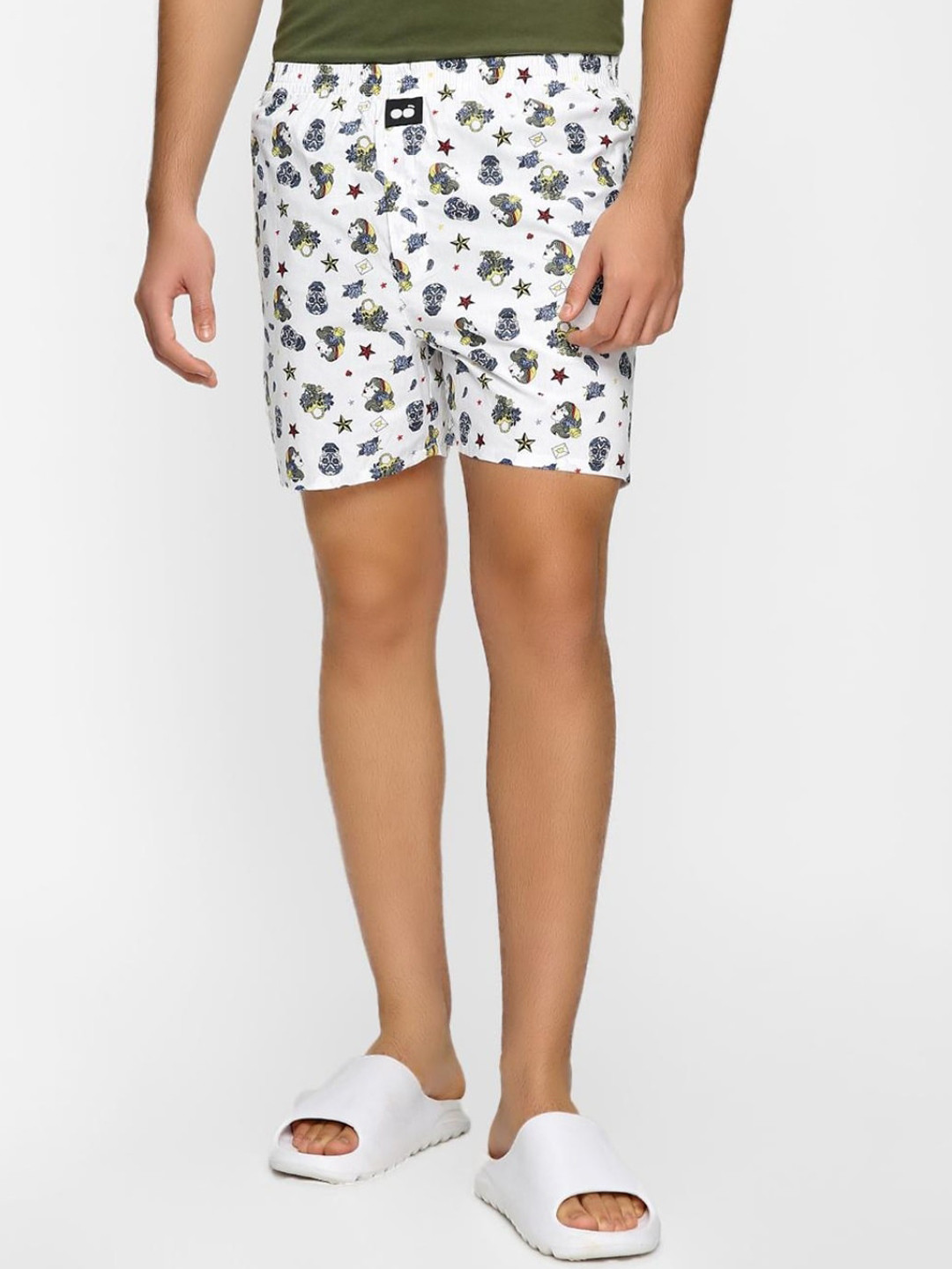 

Bewakoof Men All Over Printed Boxers, White