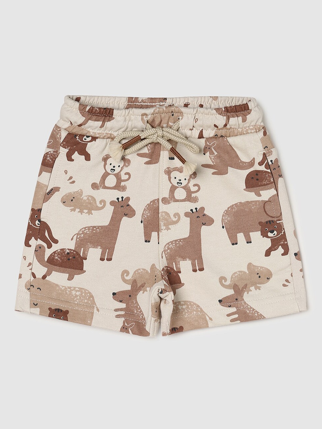 

max Boys Conversational Printed Pure Cotton Shorts, Cream