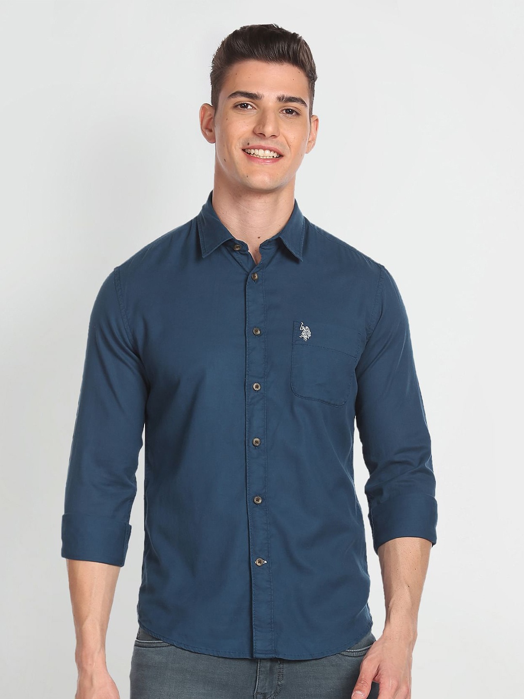 

U.S. Polo Assn. Denim Co. Spread Collar Long Sleeves Casual Shirt, Blue