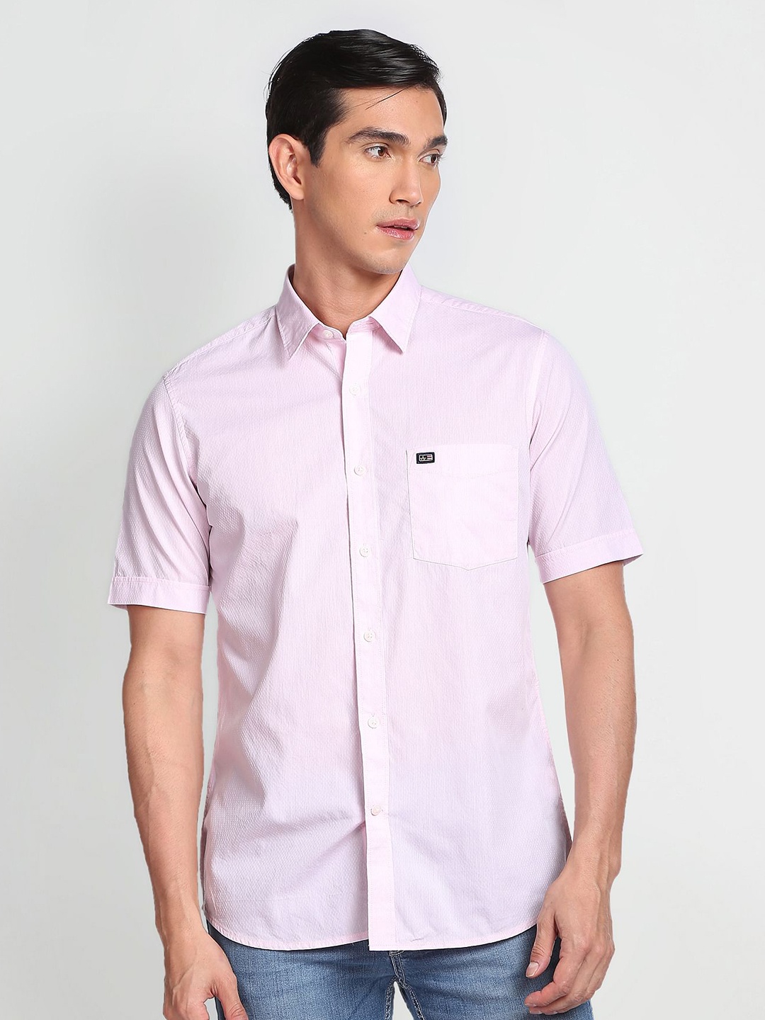 

Arrow Sport Spread Collar Pure Cotton Casual Shirt, Pink