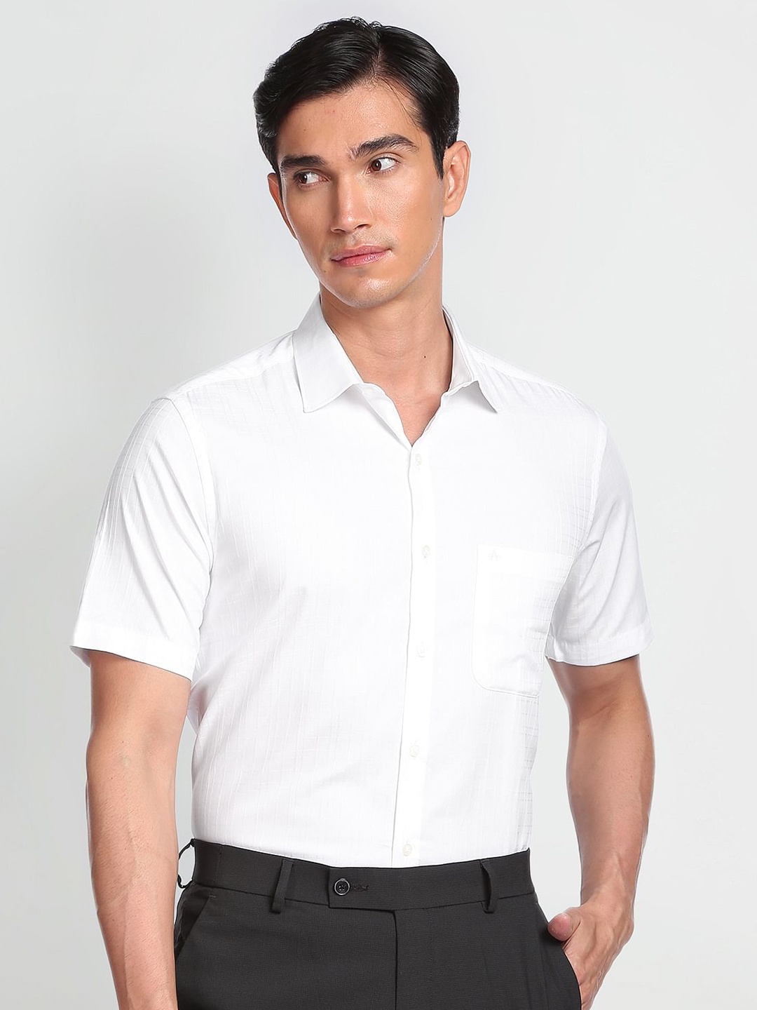 

Arrow Spread Collar Cotton Casual Shirt, White