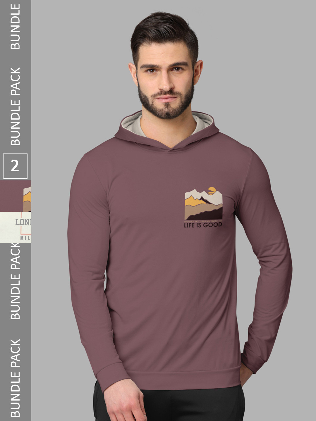 

BULLMER Pack Of 2 Graphic Printed Cotton T-Shirts, Taupe