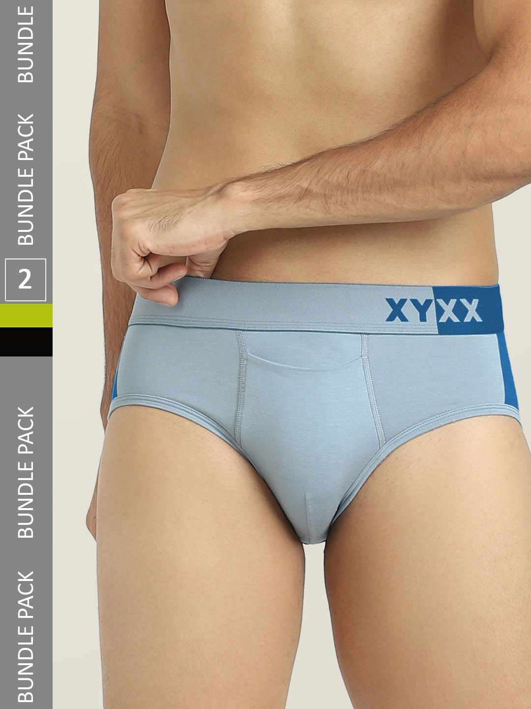 

XYXX Men Pack of 3 Anti Microbial Basic Briefs, Blue