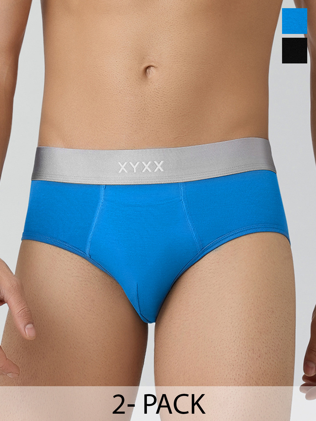

XYXX Men Pack Of 2 Anti-Microbial Basic Briefs, Black