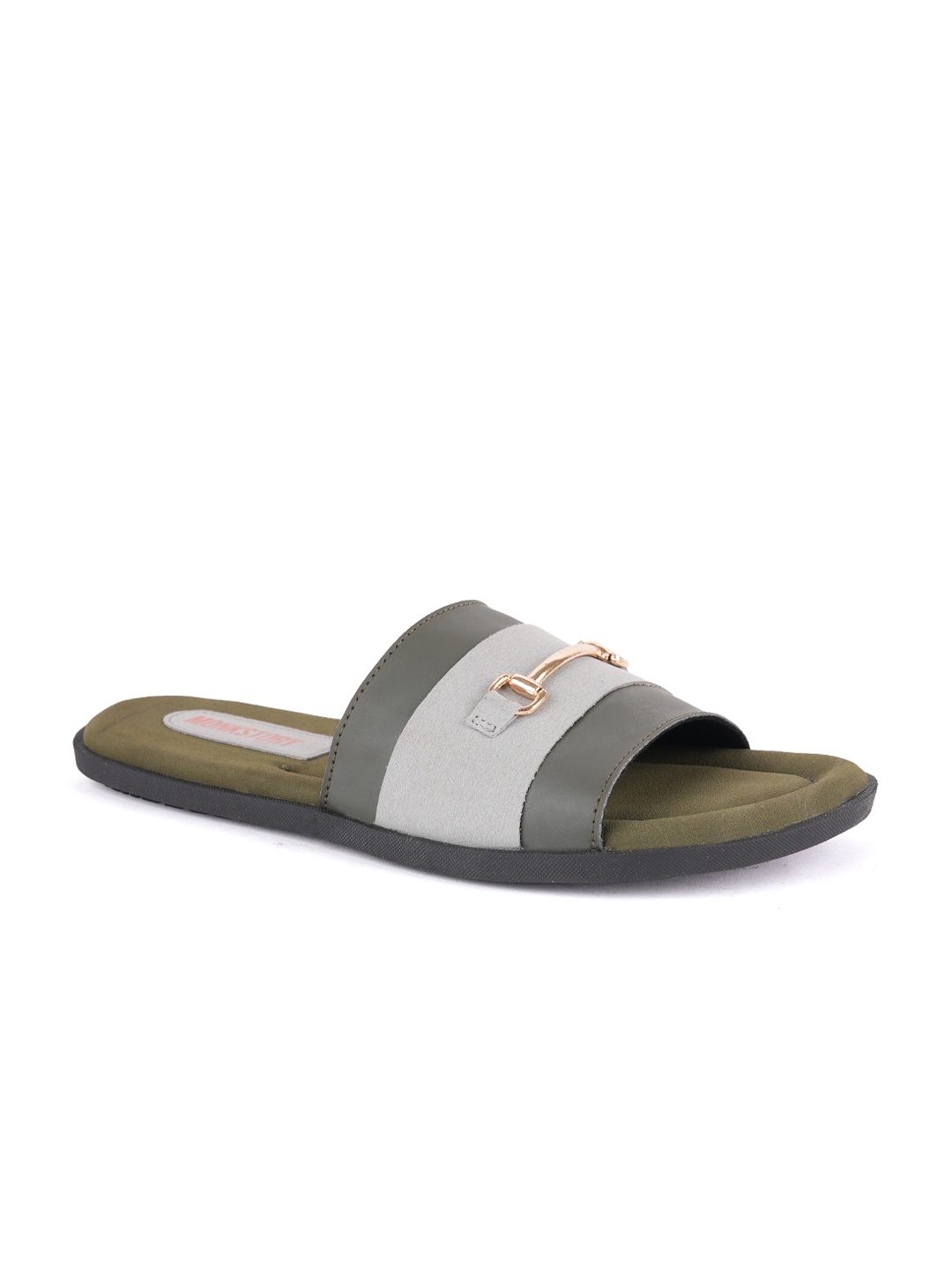 

MONKSTORY Men Embellished Horsebit Comfort Sandals, Grey