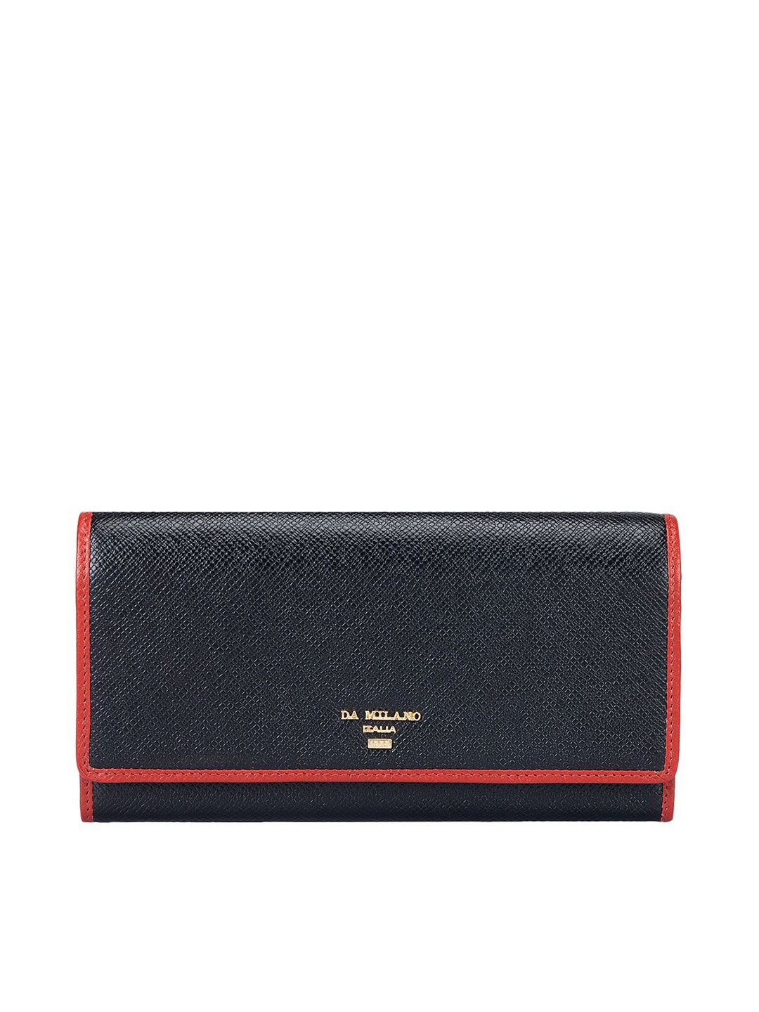 

Da Milano Textured Leather Envelop Wallet, Black