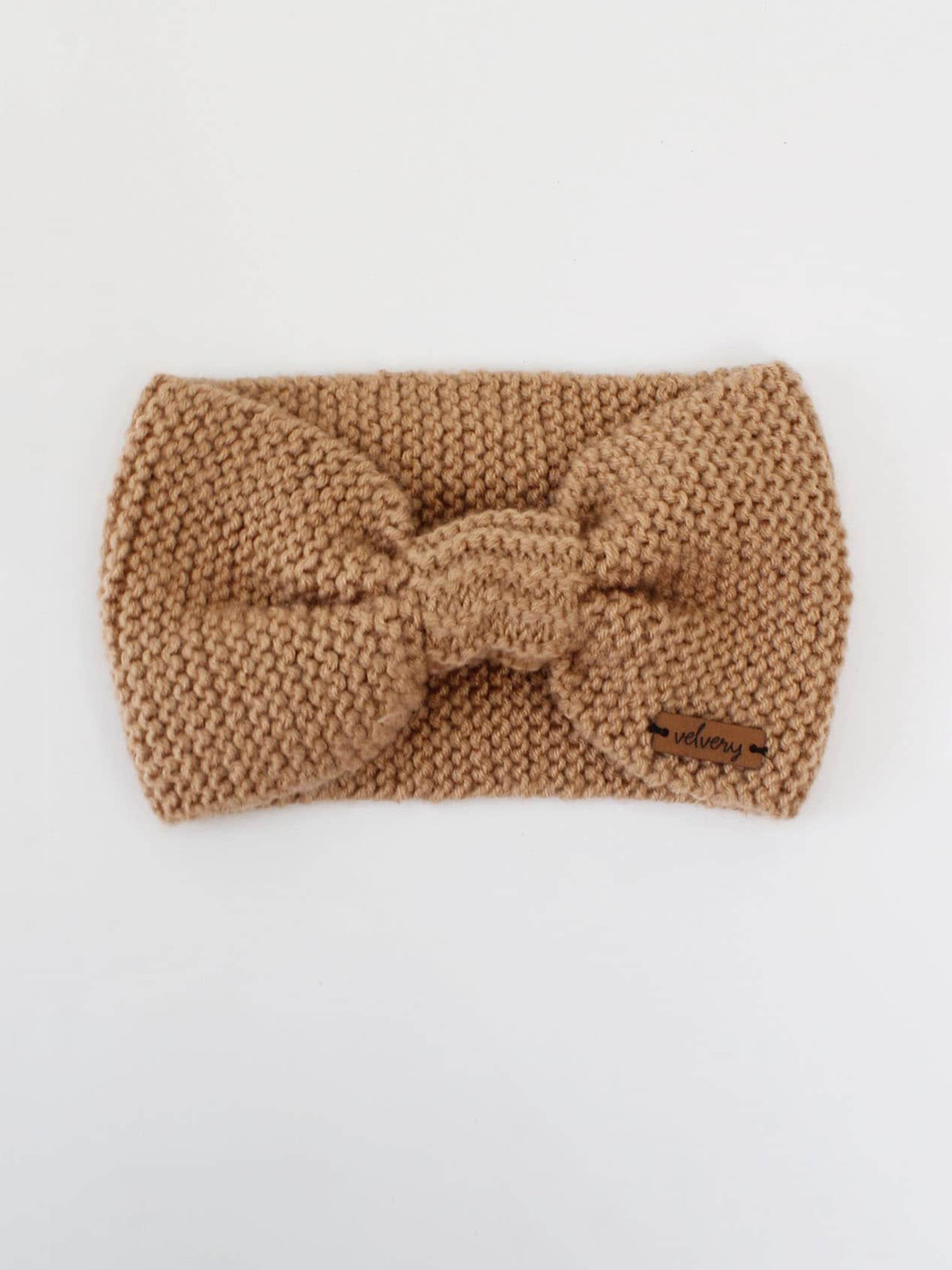

Velvery Women Self Design Woollen Ear Warmer Headband, Beige