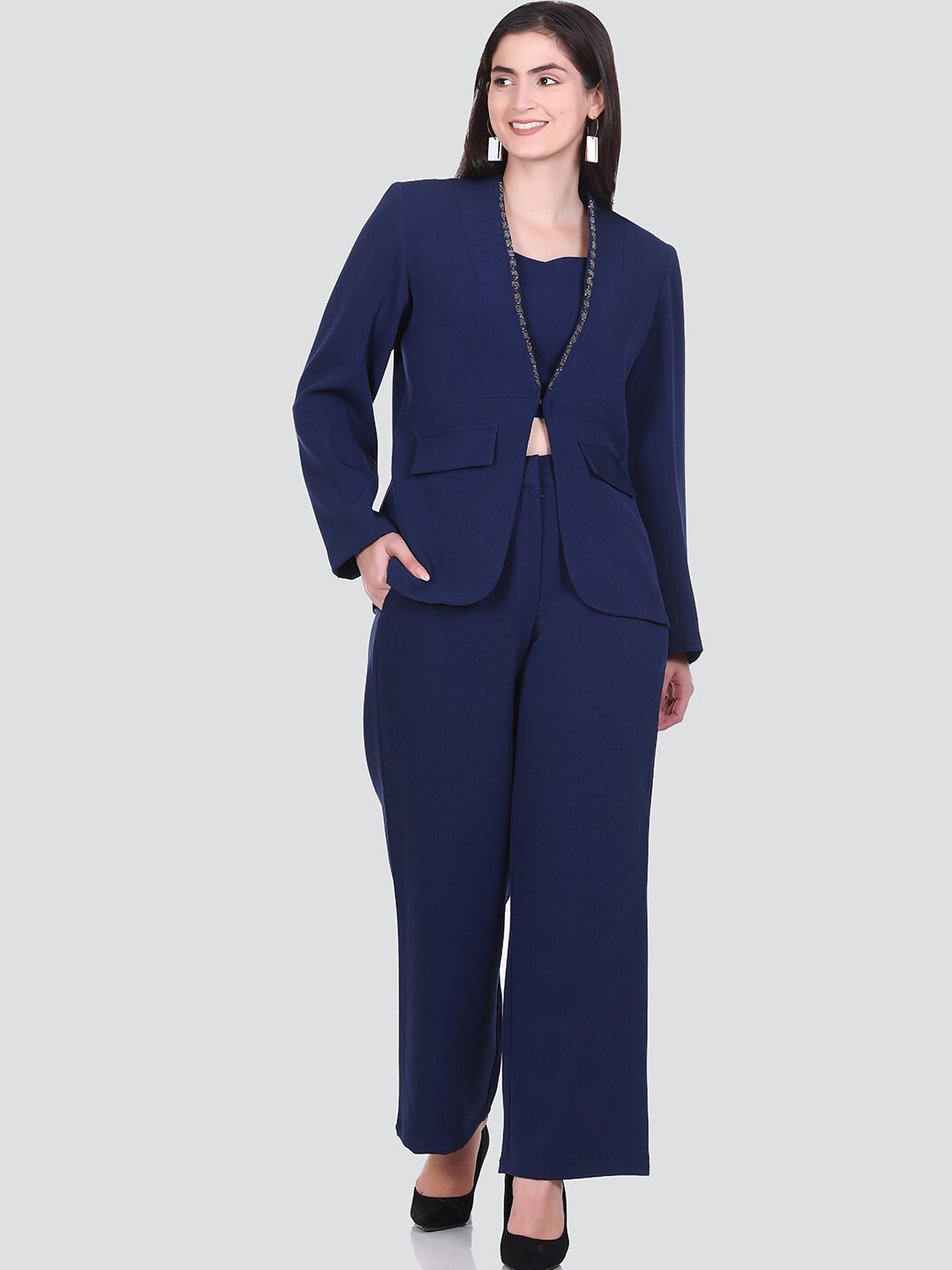 

HONNETE Single-Breasted 3-Piece Suits, Navy blue