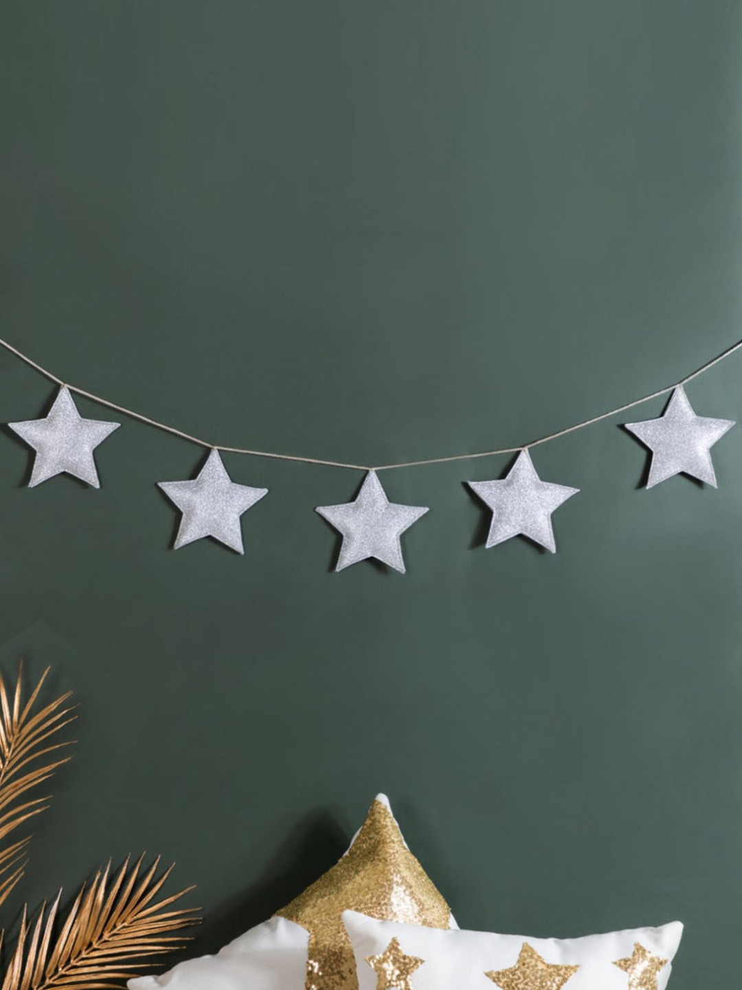 

Nestasia Grey Shimmery Star Festive Bunting Wall Hanging