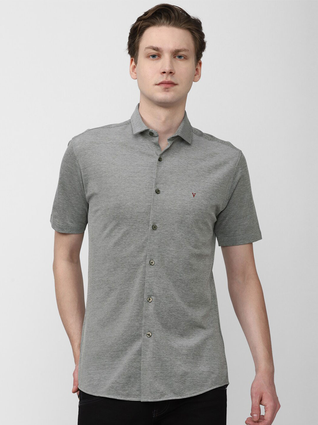 

Van Heusen Sport Spread Collar Slim Fit Cotton Casual Shirt, Grey