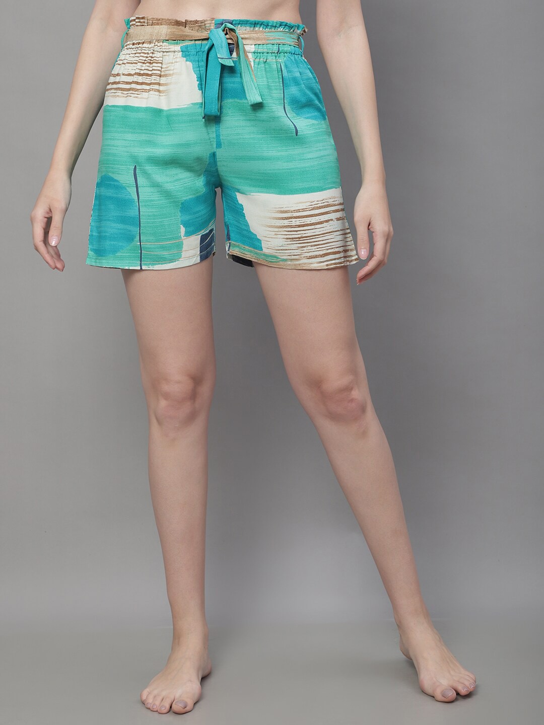 

Boston Club Women Printed Lounge Shorts, Green