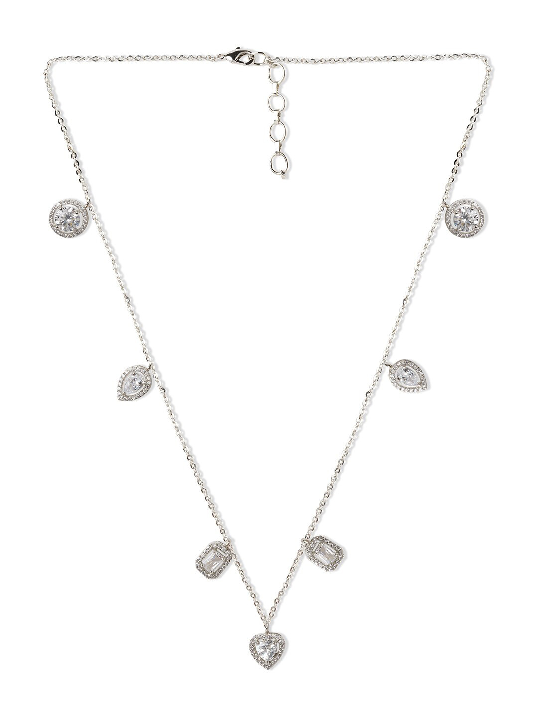 

Tipsyfly Brass-Plated Solitaire Drop Necklace, Silver