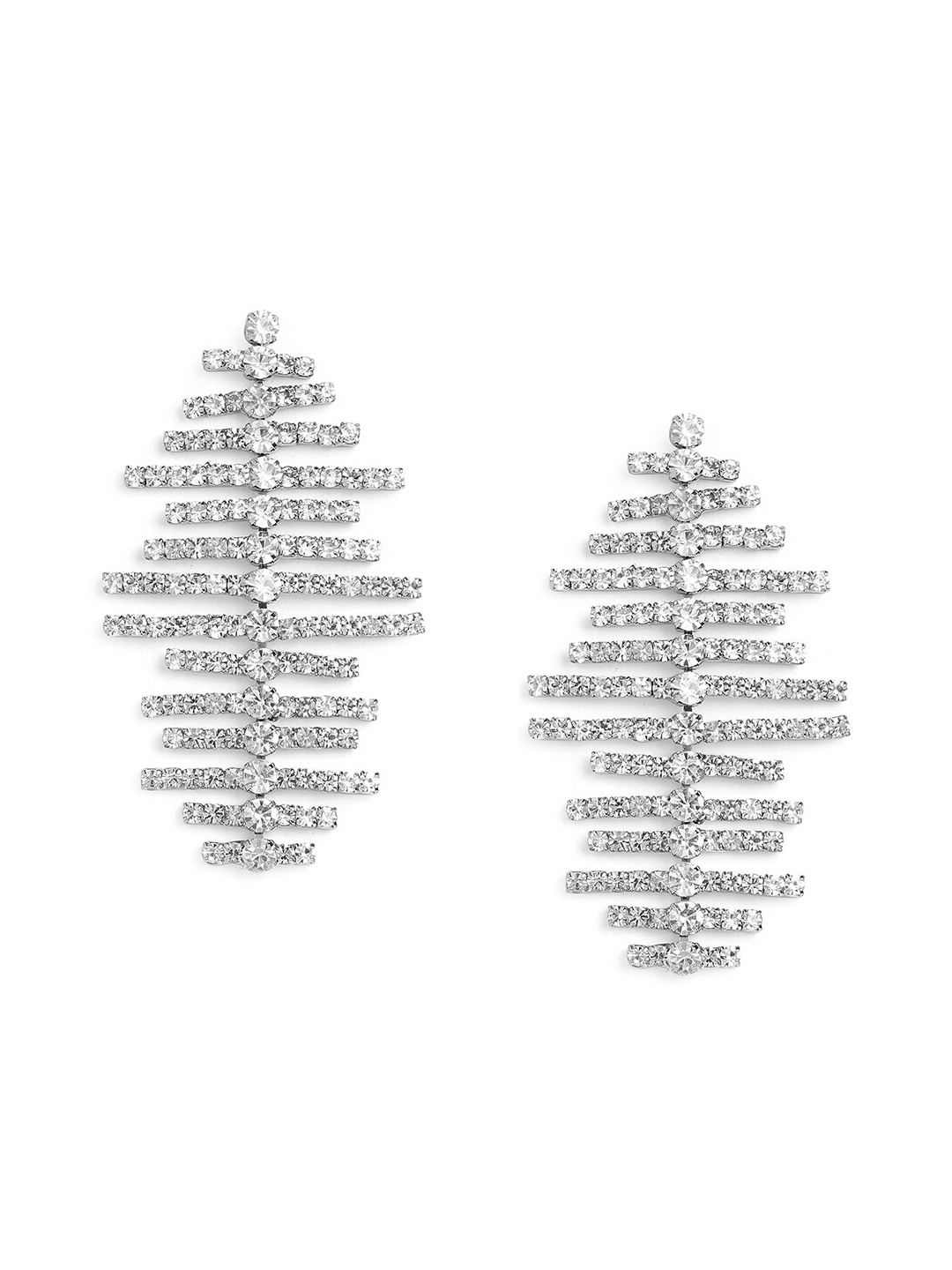

Tipsyfly Brass-Plated Contemporary Drop Earrings, Silver