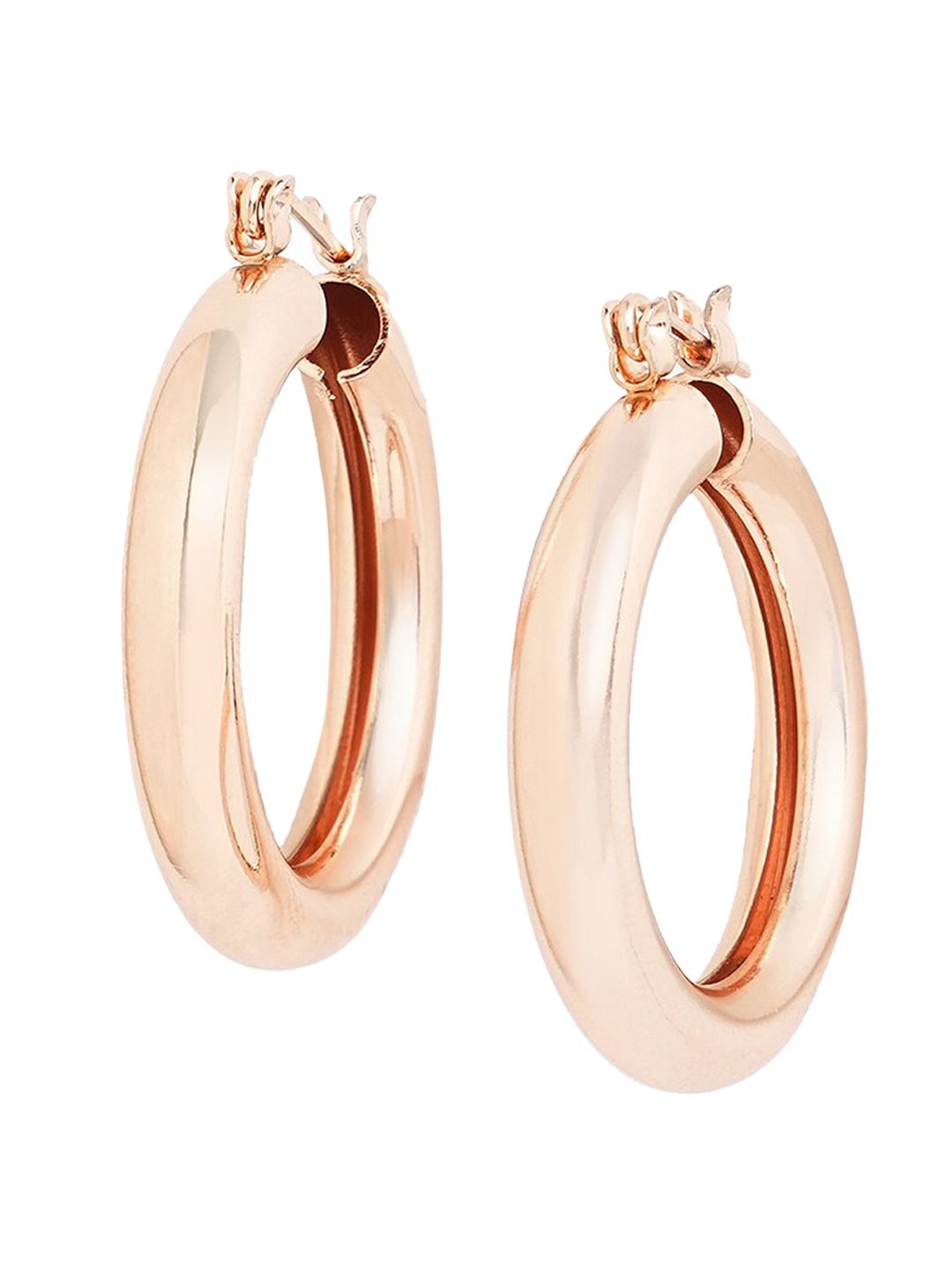 

Tipsyfly Brass-Plated Contemporary Hoop Earrings, Rose gold