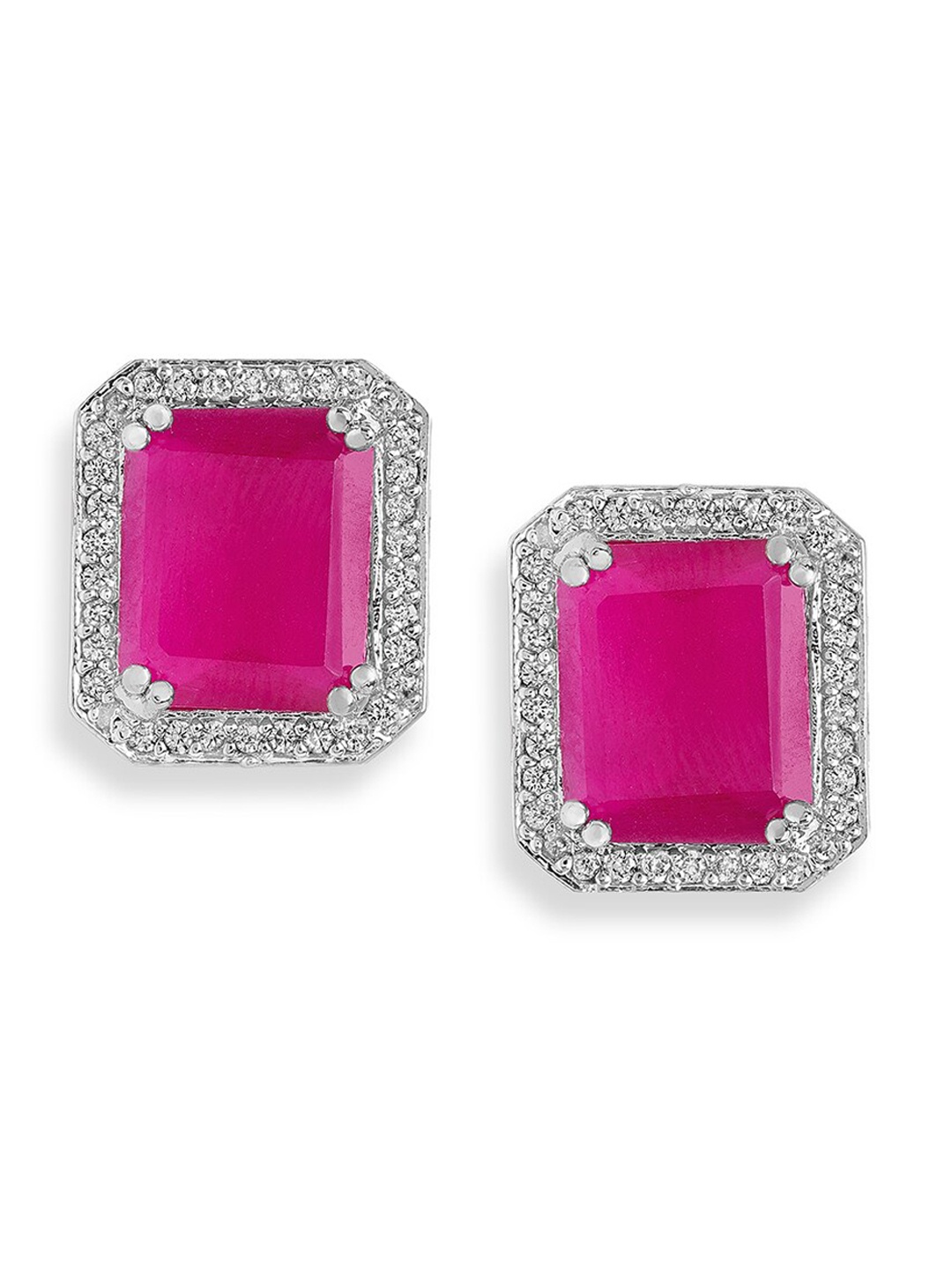 

Tipsyfly Brass-Plated Contemporary Studs Earrings, Pink