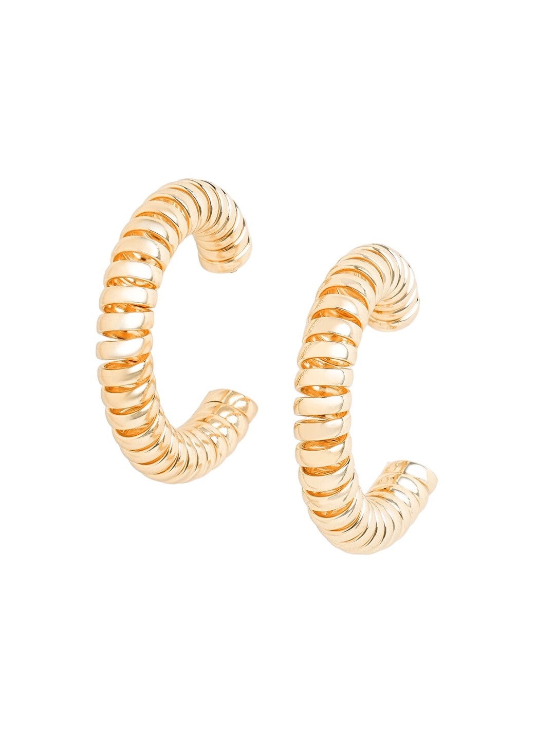 

Tipsyfly Gold-Plated Contemporary Half Hoop Earrings