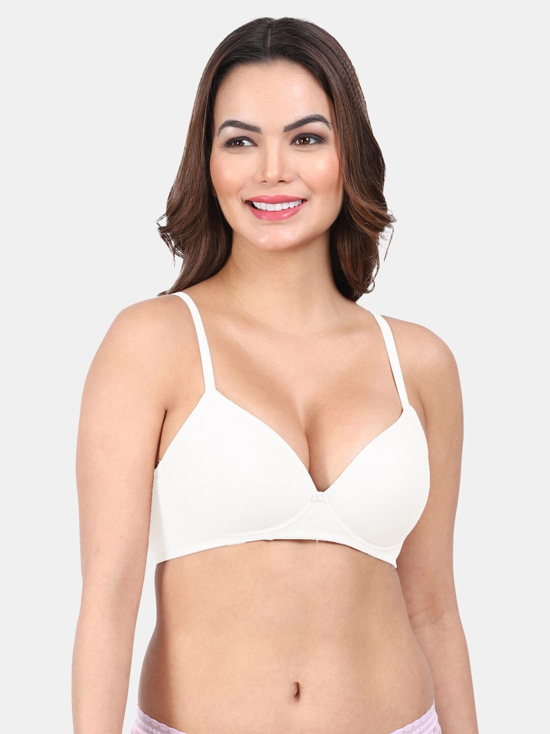 

Amour Secret Lightly Padded Cotton All Day Comfort Seamless T-shirt Bra, White