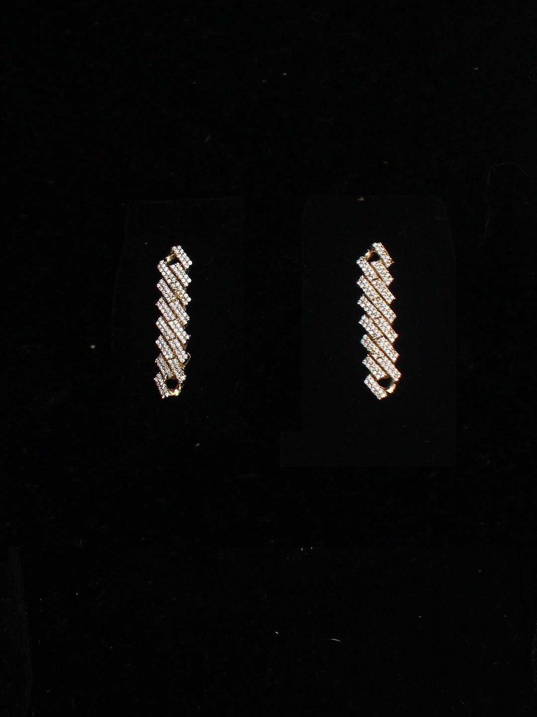 

HIFLYER JEWELS Gold-Plated Contemporary Drop Earrings, White