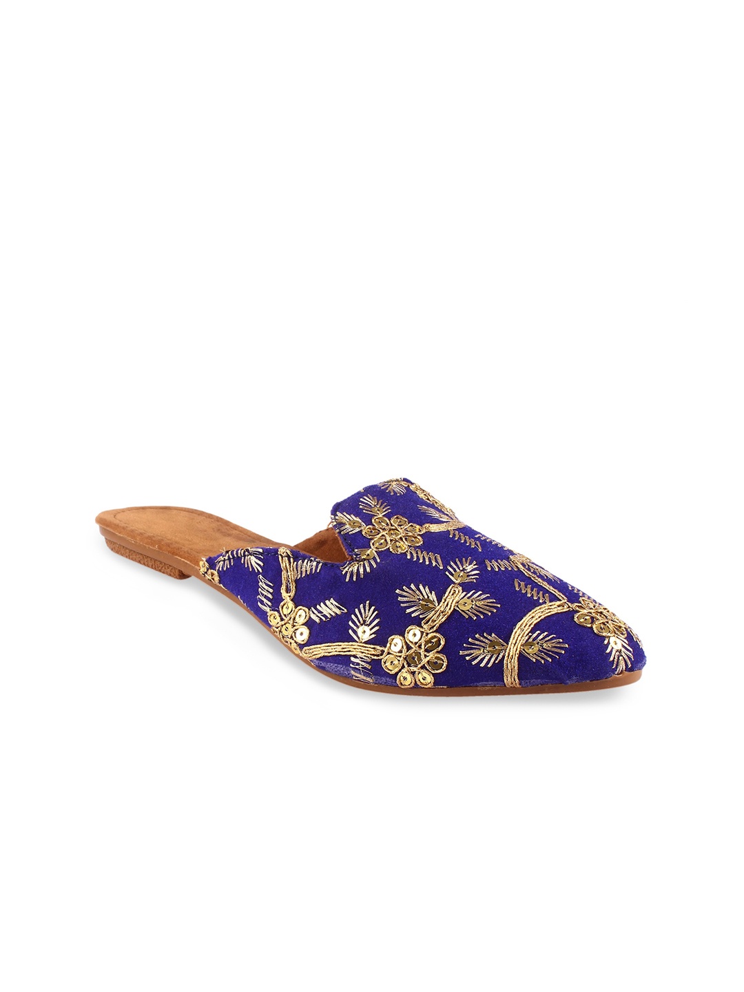 

Apratim Women Embroidered Ethnic Mules, Blue