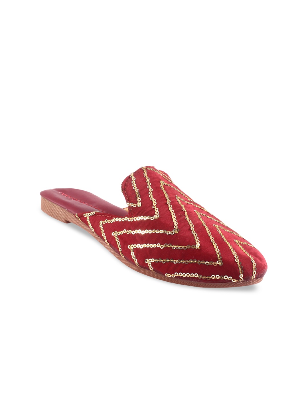 

Apratim Women Embellished Ethnic Mules, Red