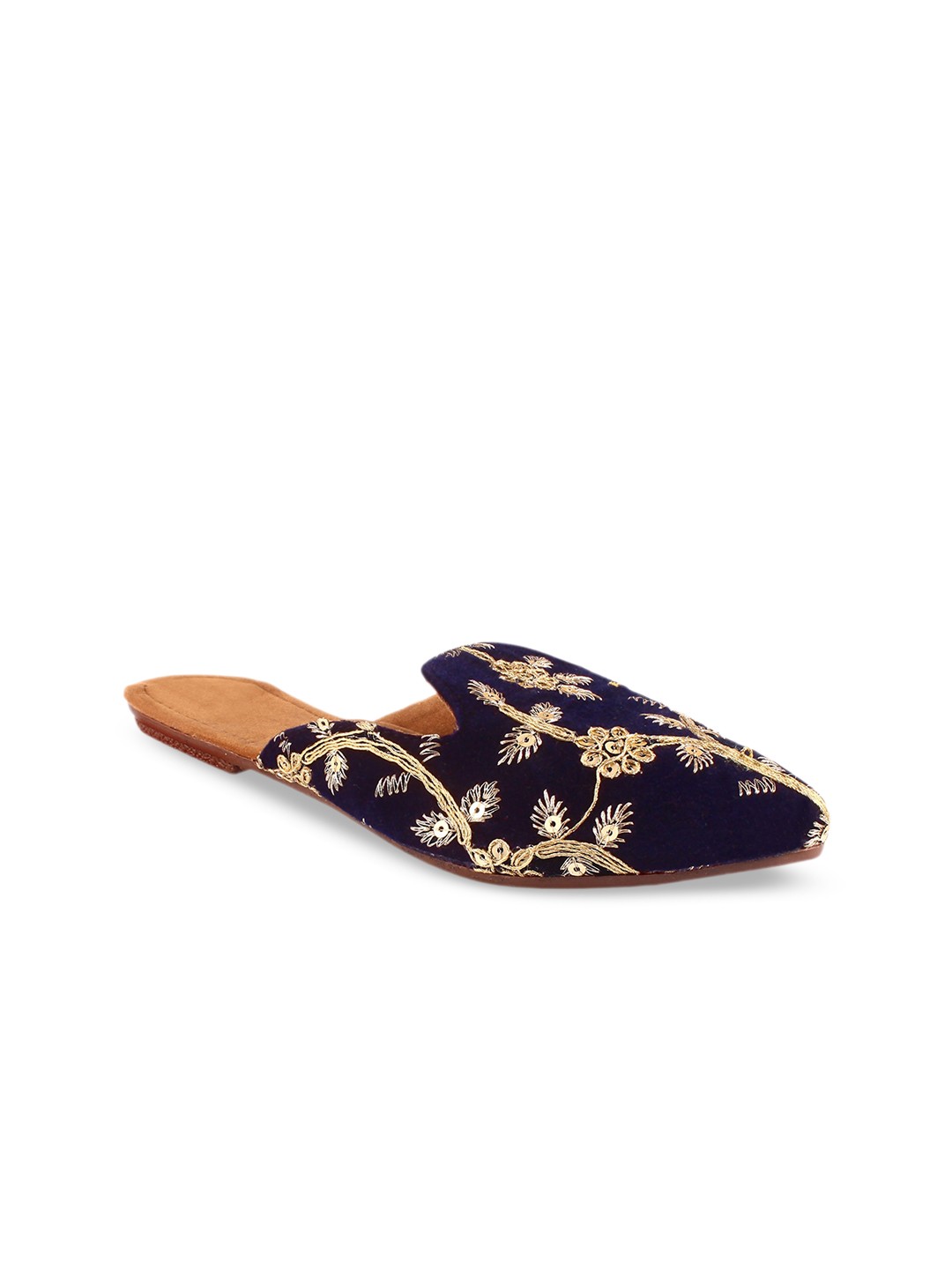 

Apratim Women Embroidered Ethnic Mules, Black