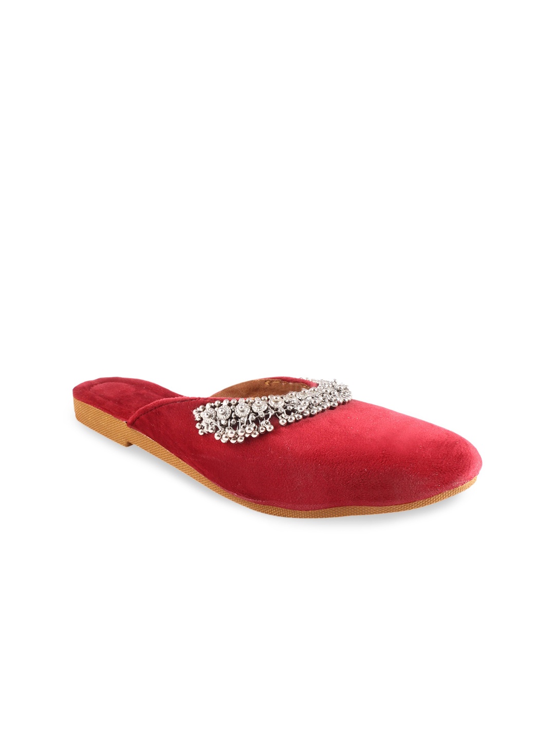 

Apratim Women Round Toe Slip On Mules, Red