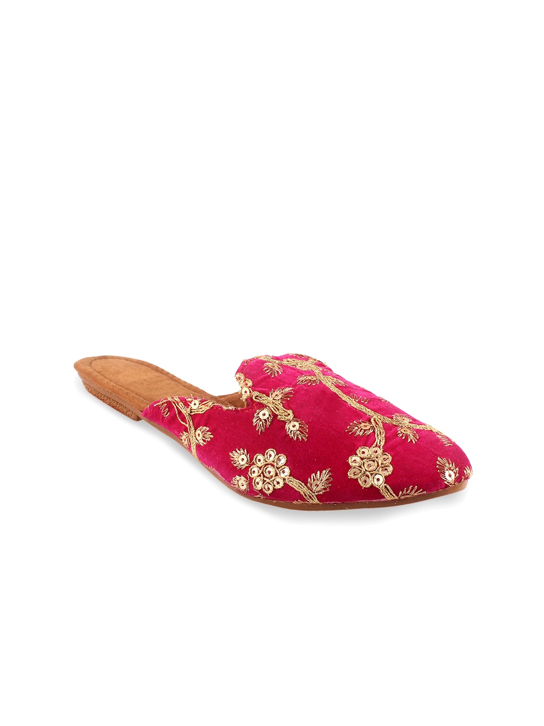 

Apratim Women Embellished Round Toe Slip On Mules, Pink