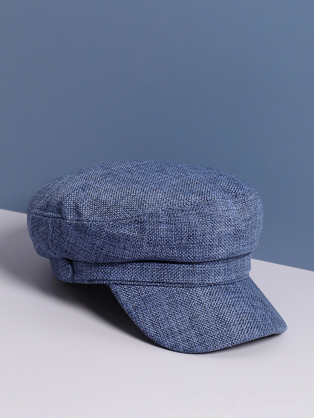 

French Accent Self Design Vintage Breton Cap, Blue