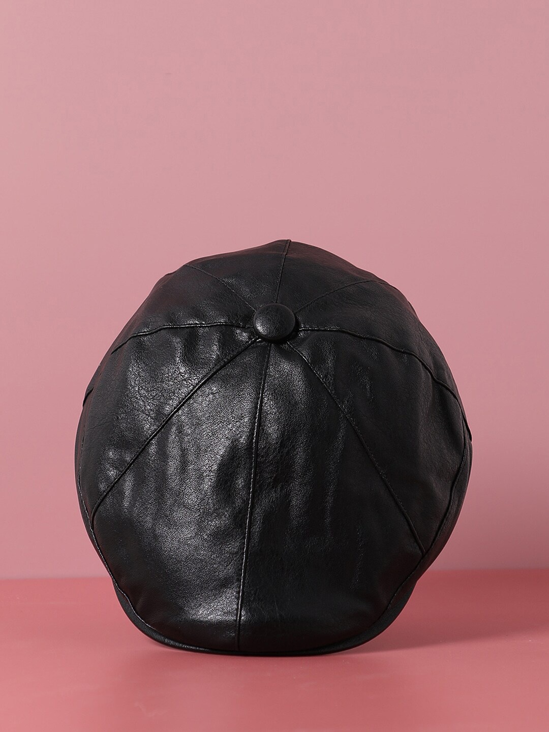 

French Accent Men Self Design Beret Cap, Black