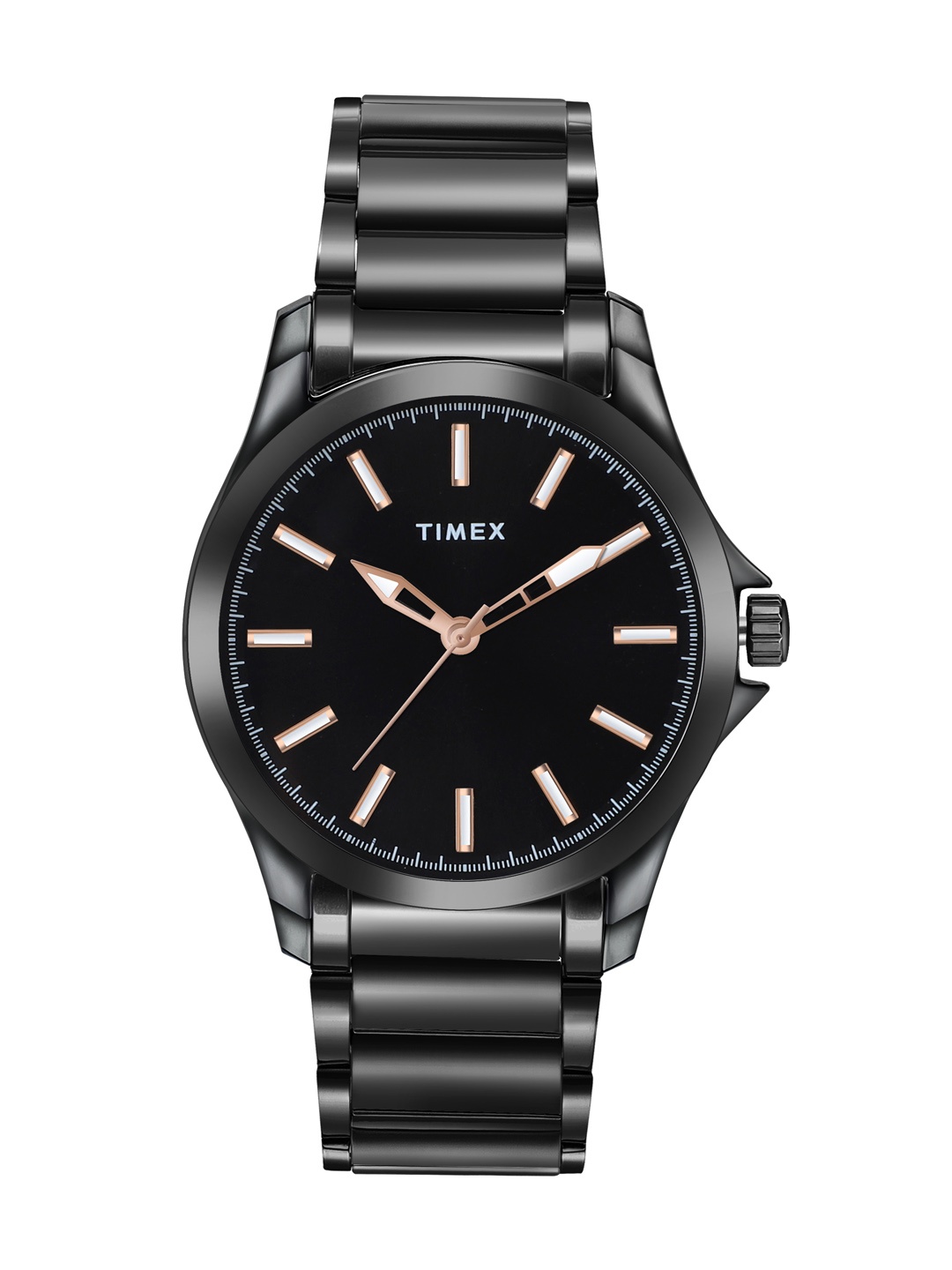 

Timex Men Brass Dial & Stainless Steel Bracelet Style Straps Analogue Watch TWTG58SMU04, Black