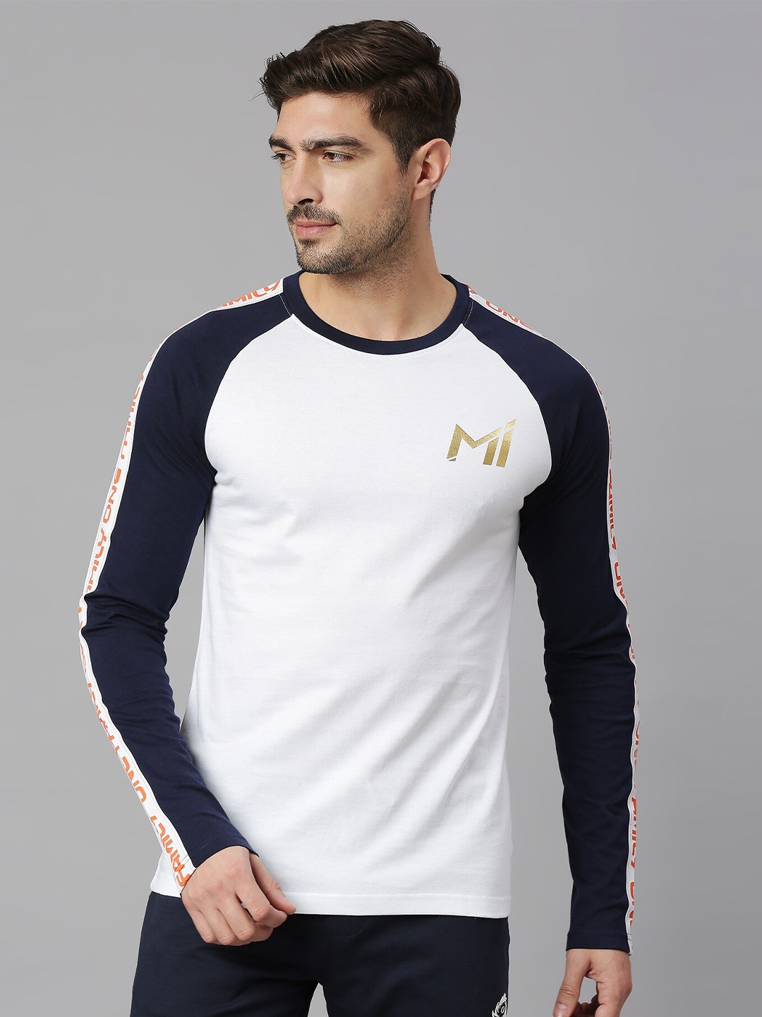 

FanCode Mumbai Indians Printed Raglan Sleeves Cotton T-shirt, White