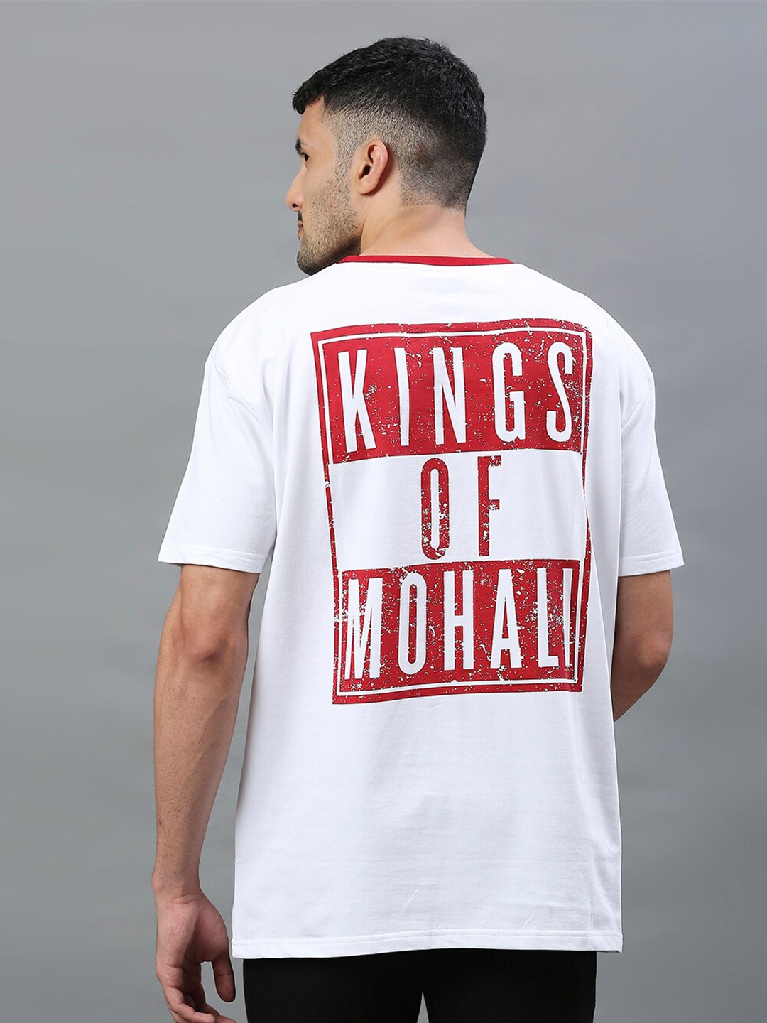 

FanCode Punjab Kings Printed Drop shoulder Cotton T-shirt, White