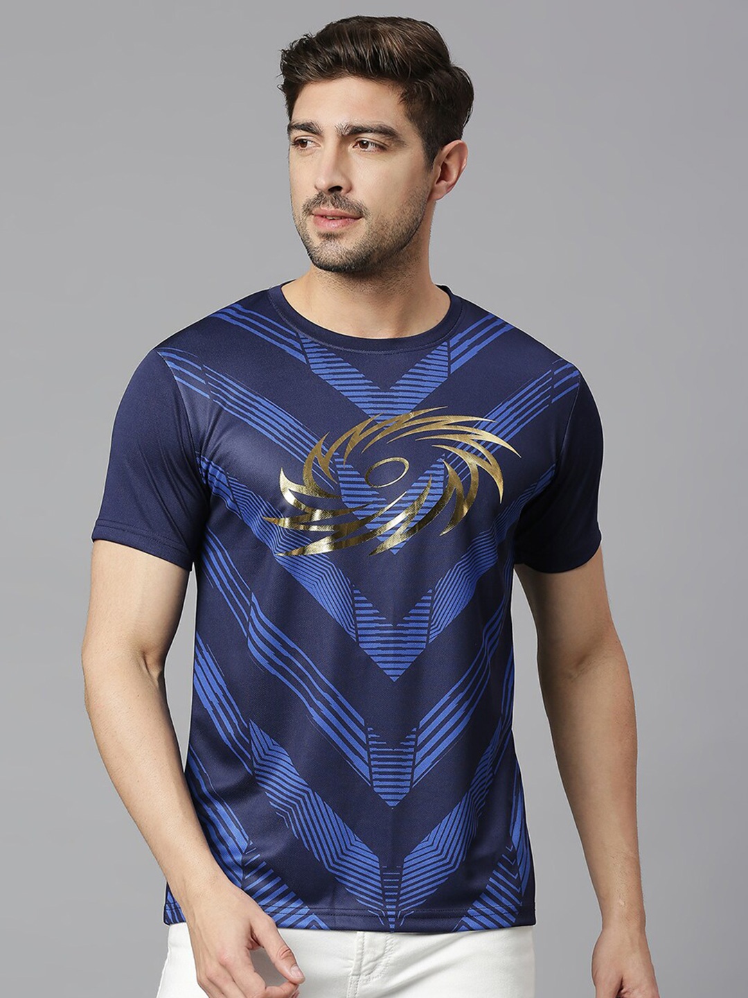 

FanCode Mumbai Indians Graphic Printed T-shirt, Navy blue