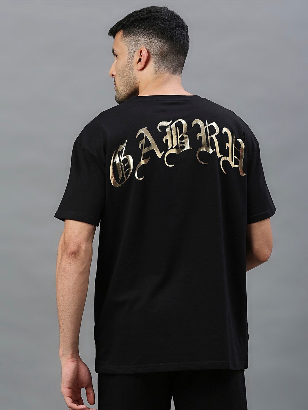 

FanCode Punjab Kings Typography Printed Drop shoulder Cotton T-shirt, Black