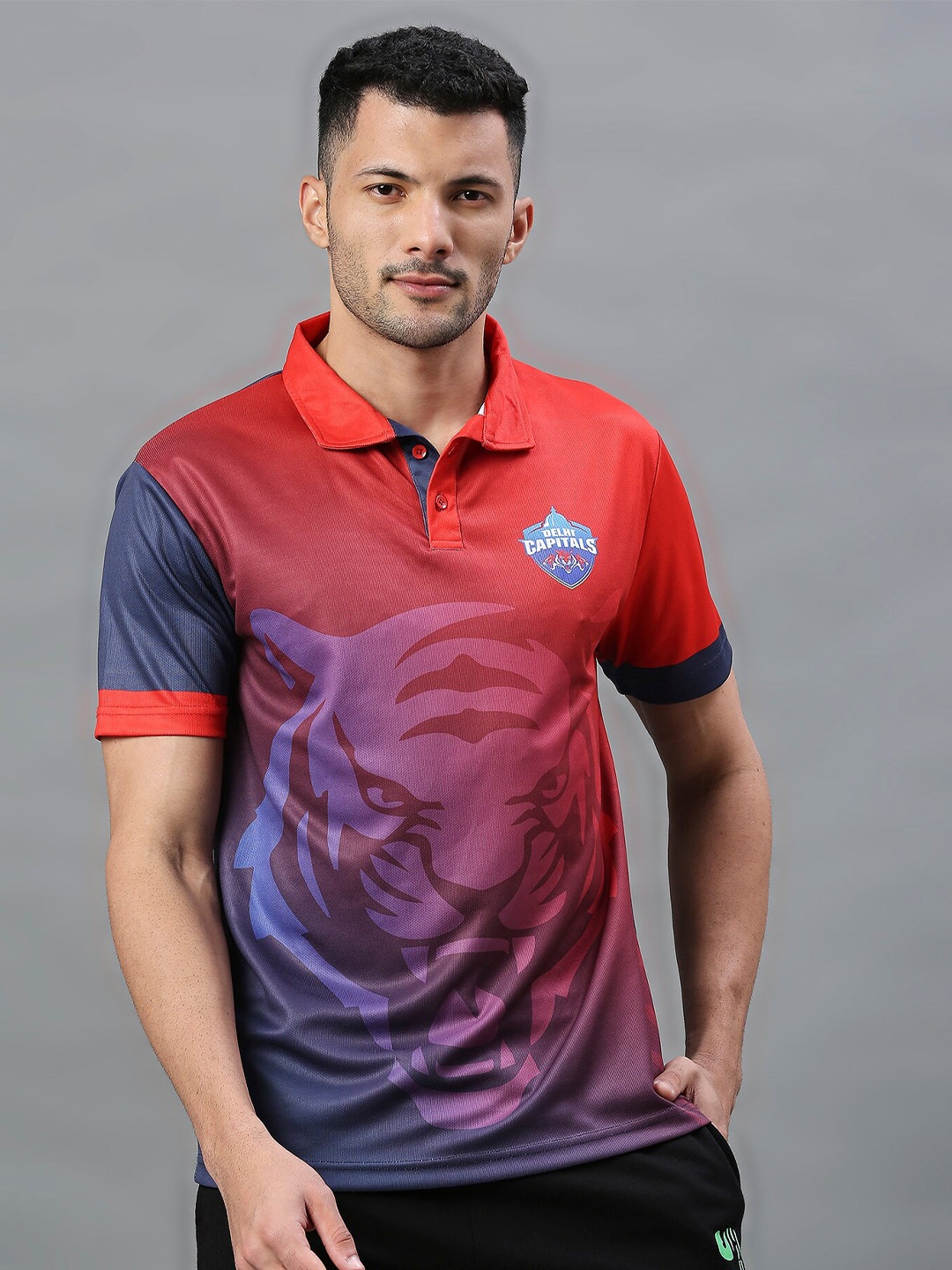 

FanCode Delhi Capitals Printed T-shirt, Navy blue