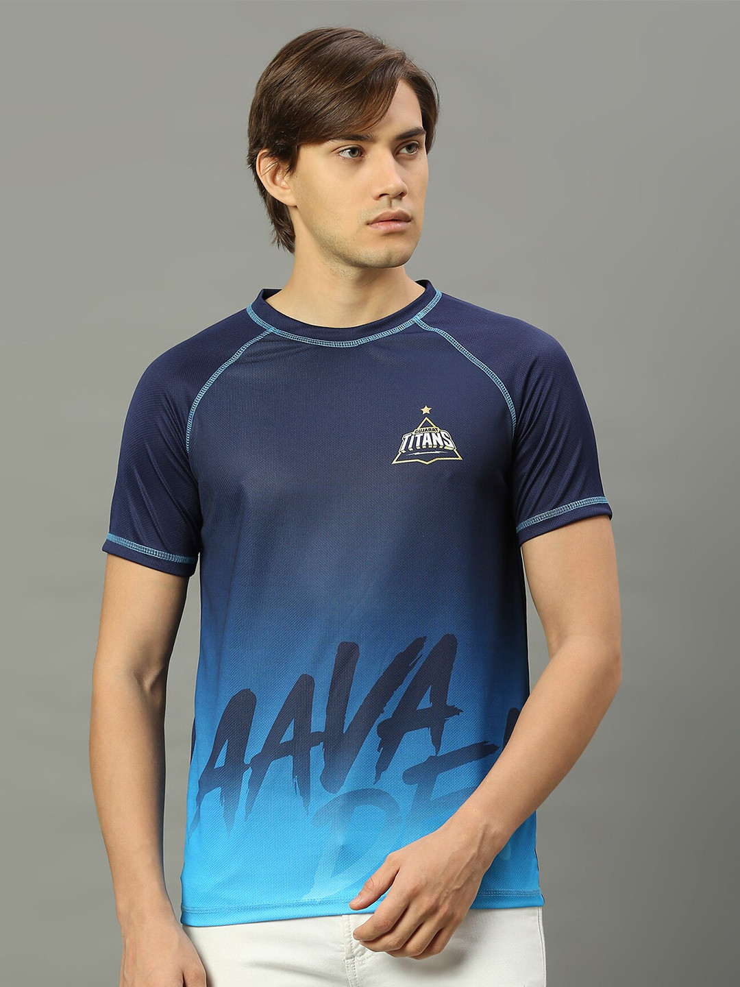 

FanCode Gujarat Titans Printed T-shirt, Navy blue