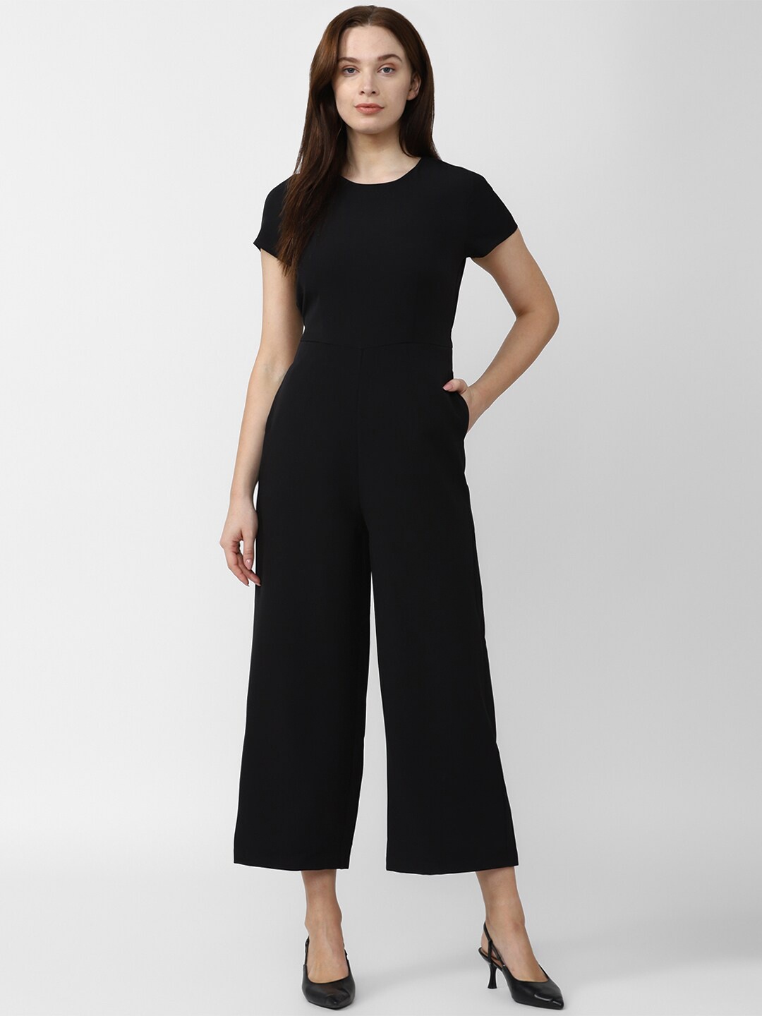 

Van Heusen Round Neck Basic Jumpsuit, Black