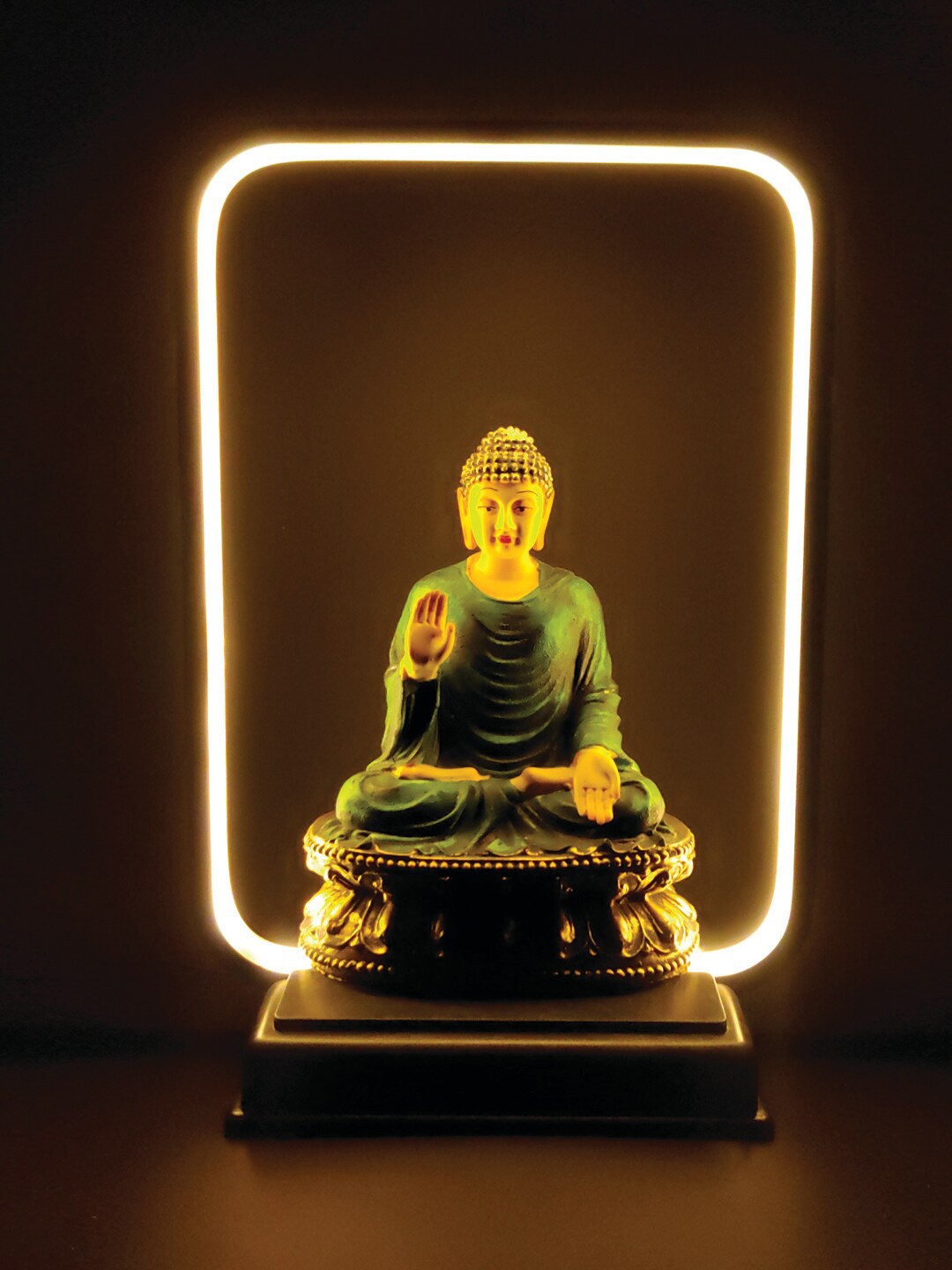 

WENS Green & Black Buddha Idol Showpieces with LED light