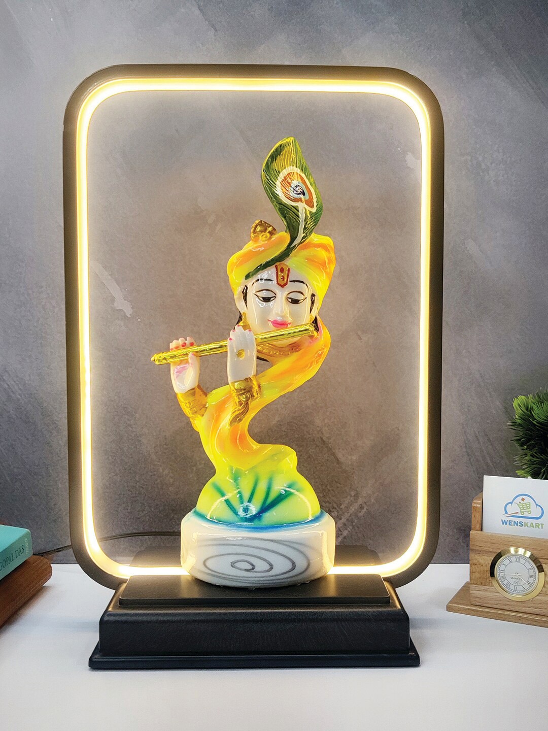 

WENS Yellow & Black Lord Krishna Polyresin Showpiece