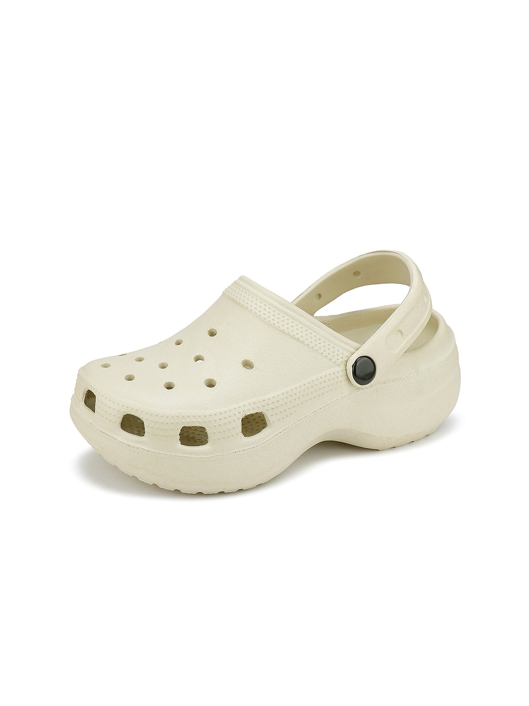 BERSACHE Women Self Design Rubber Clogs, Beige