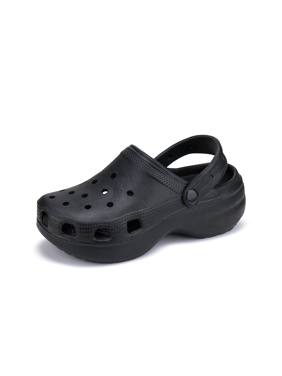 

BERSACHE Women Self Design Lightweight Clogs, Black
